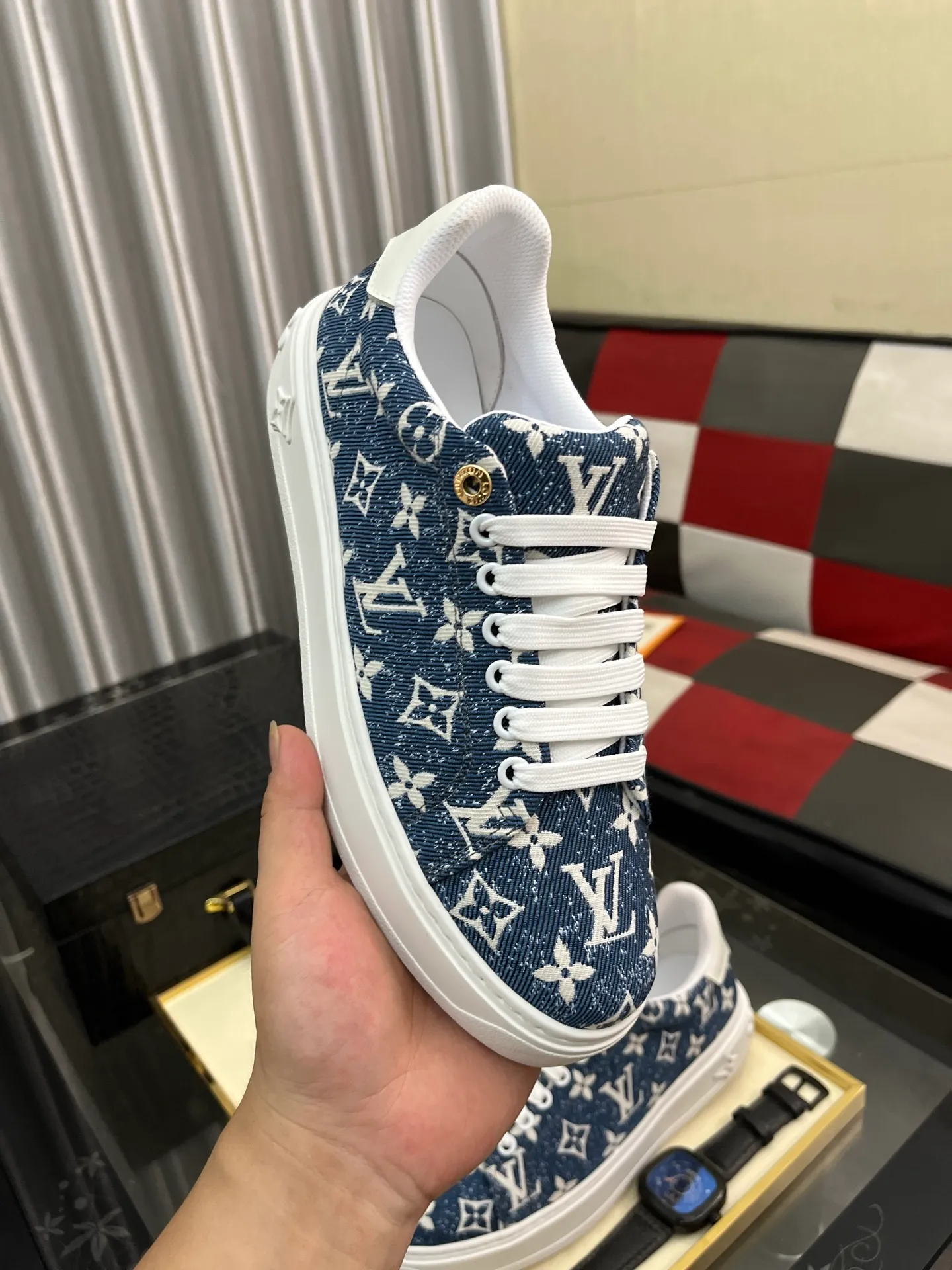 Men's shoes 💰540⌚️⌚️[Louis Vuitton LV] Dad shoes are popular casual sports shoes with outsole, breathable and comfortable, easy to walk, trendy men's versatile fly woven epoxy matching ➕leather lining➕Gucci's popular original outsole, sports and running style, super comfortable. Size 38-445️⃣Colors available